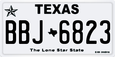 TX license plate BBJ6823