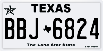 TX license plate BBJ6824