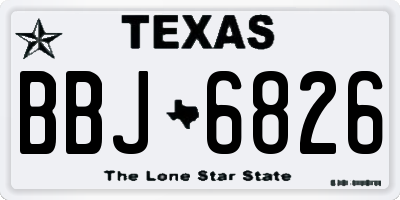 TX license plate BBJ6826