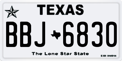 TX license plate BBJ6830