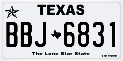 TX license plate BBJ6831