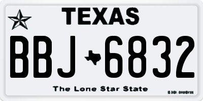 TX license plate BBJ6832