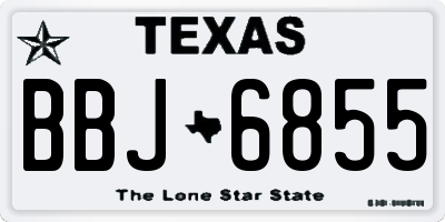 TX license plate BBJ6855