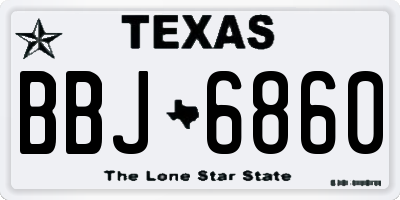 TX license plate BBJ6860