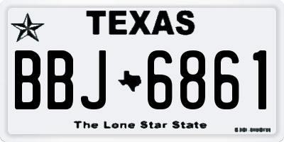 TX license plate BBJ6861