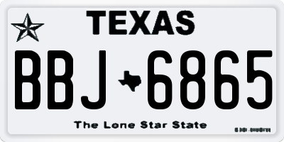 TX license plate BBJ6865