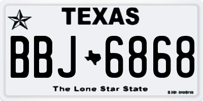 TX license plate BBJ6868