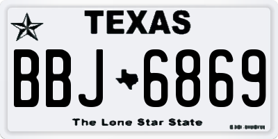 TX license plate BBJ6869