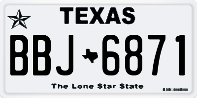 TX license plate BBJ6871