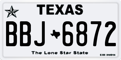 TX license plate BBJ6872