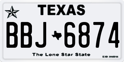 TX license plate BBJ6874