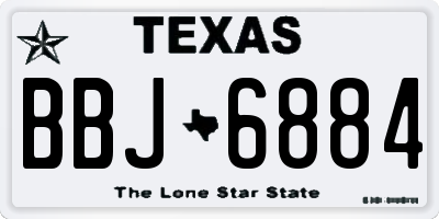 TX license plate BBJ6884