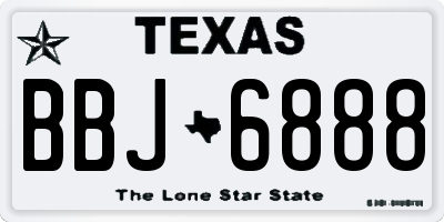 TX license plate BBJ6888