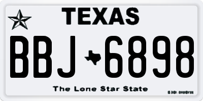 TX license plate BBJ6898
