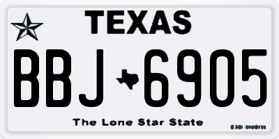 TX license plate BBJ6905