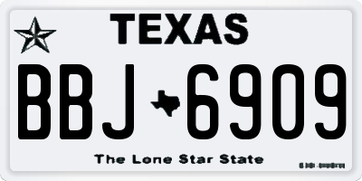 TX license plate BBJ6909