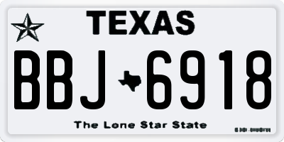 TX license plate BBJ6918