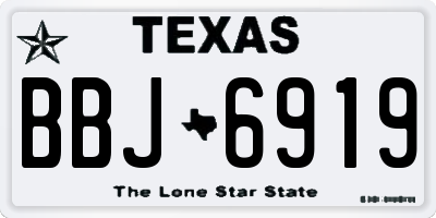 TX license plate BBJ6919