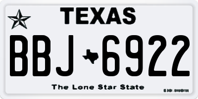 TX license plate BBJ6922