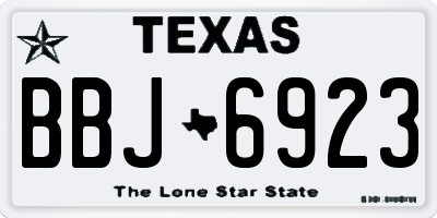 TX license plate BBJ6923