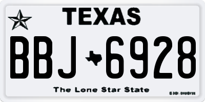 TX license plate BBJ6928
