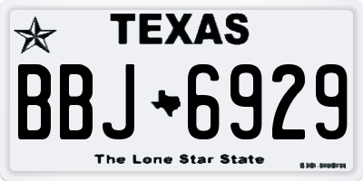 TX license plate BBJ6929