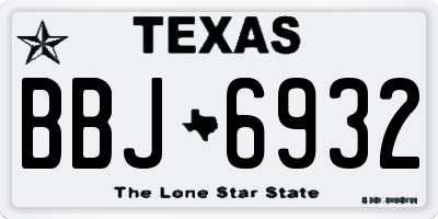TX license plate BBJ6932