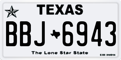 TX license plate BBJ6943