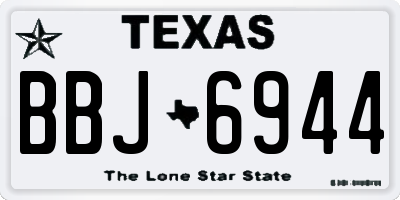 TX license plate BBJ6944