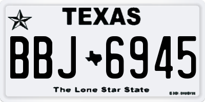 TX license plate BBJ6945