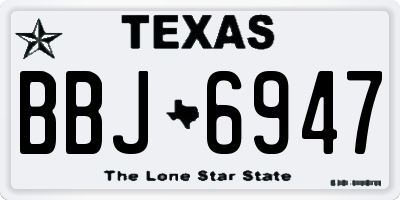 TX license plate BBJ6947