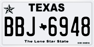 TX license plate BBJ6948