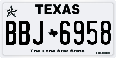 TX license plate BBJ6958