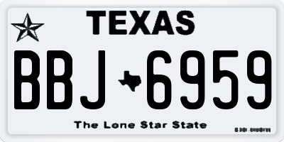 TX license plate BBJ6959