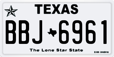 TX license plate BBJ6961