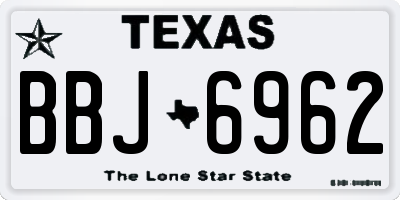 TX license plate BBJ6962