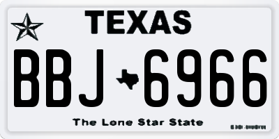 TX license plate BBJ6966