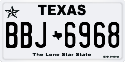 TX license plate BBJ6968