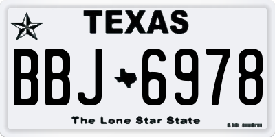 TX license plate BBJ6978