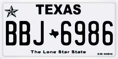 TX license plate BBJ6986