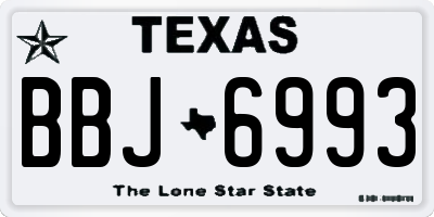 TX license plate BBJ6993