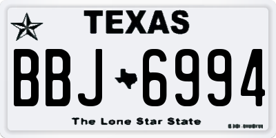 TX license plate BBJ6994