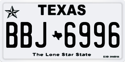 TX license plate BBJ6996