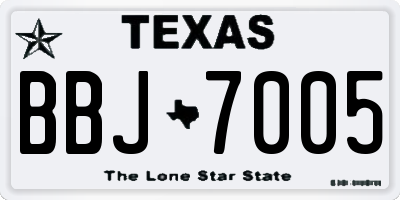 TX license plate BBJ7005