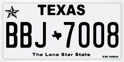 TX license plate BBJ7008