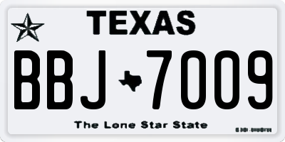 TX license plate BBJ7009