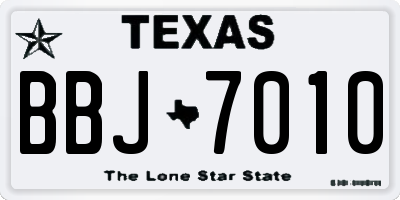 TX license plate BBJ7010