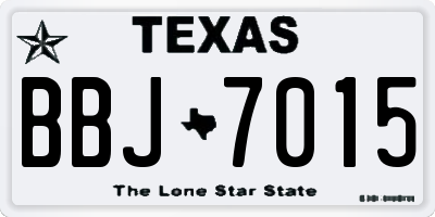 TX license plate BBJ7015