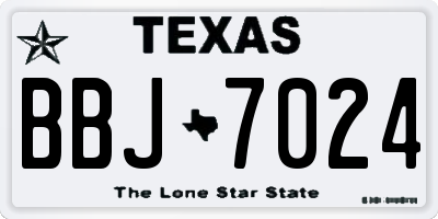TX license plate BBJ7024