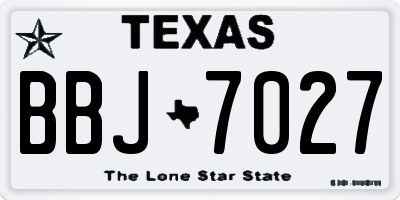 TX license plate BBJ7027